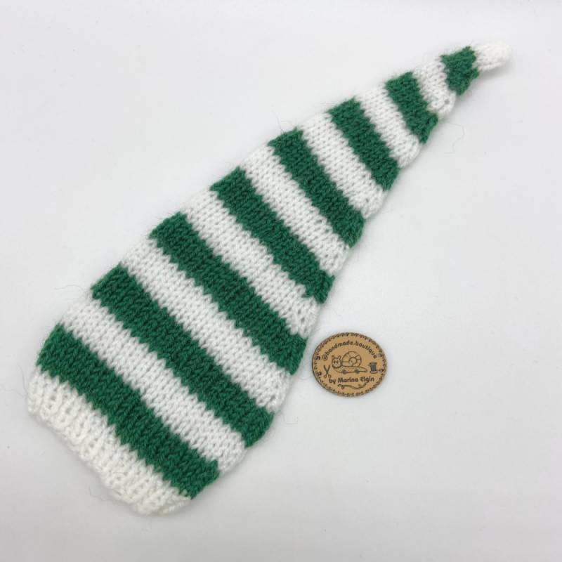 White hat with green stripes