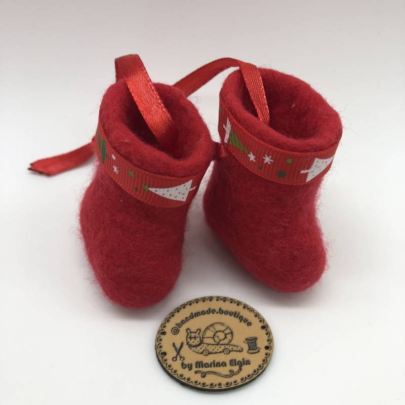 Red felt shoes for Christmas