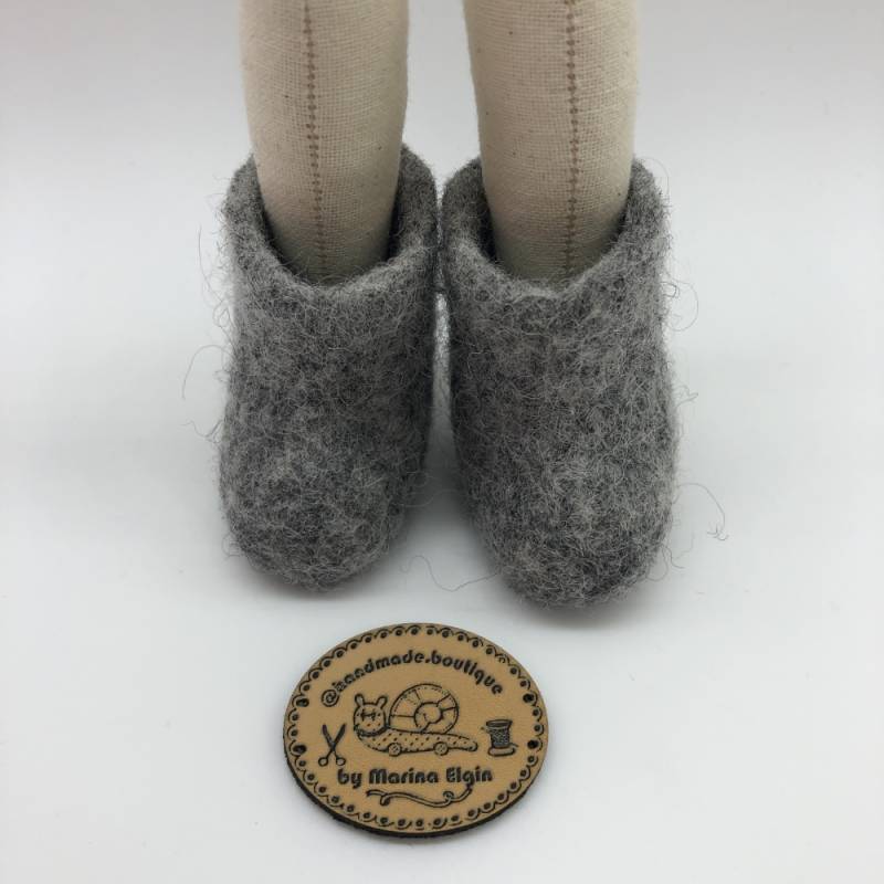 Grey felt shoes